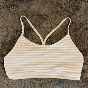 Lululemon Flow Y bra IV 8 Silver white stripe